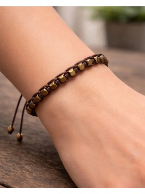 Hematit & Doğal Taş Minimal Bileklik