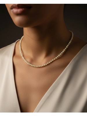 Minimal Boncuklu Taşlı Kolye