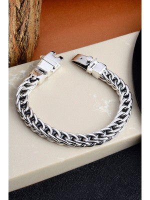 INNUENDO JEWELRY 925 Ayar Gümüş Kalın Halat Zincir Erkek Bileklik