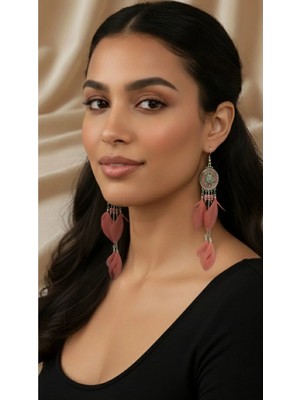 Etnik Tarzı Uzun Tüylü Küpe