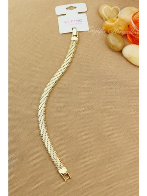 Keyifli Hayaller Xuping Bileklik- Vip Xuping Jewellery Hasır Model Model Gold Xuping Bileklik 18CM