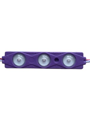 12 Volt Mor 1,5 Watt 3 Lü Büyük Lensli 2835 Reklamcı Modül (10 Adet)