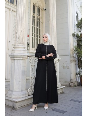 Kadeem Giyim Tüyla Ferace 9027 Siyah