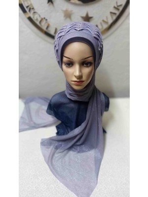 Ergül Hazır Duvak Simli Koyu Gri Hürrem Model Duvak,hazır Duvak,düğün,hazır Şal,hazır Türban,abiye Şal,sünnet,nişan,söz