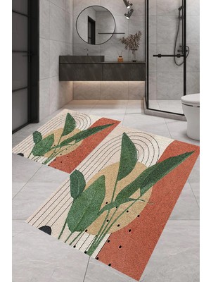Eliana Home Dijital Baskı  2'li Banyo Paspas  Takımı RVG5295  100X60+60X50 cm