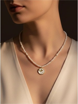 Minimal Inci Taşlı Gold Kaplama Kadın Kolye