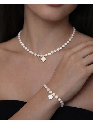 Doğal Taşlı Kolye ve Bileklik Şık Kadın Takı Seti