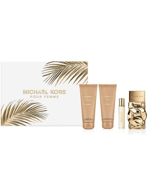 Michael Kors Pour Femme 100 ml EDP Parfüm Seti Hediyelik Amber Floral Koku ile Şık Tasarım