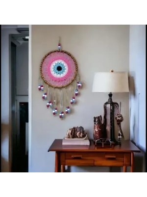 Nemere Örgülü Duvar Süsü Pembe Boncuklu Duvar Dekoru