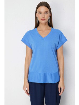 Eskişehir Mağazacılık 71475 Onteks Bluz V Yaka Kısa Kol