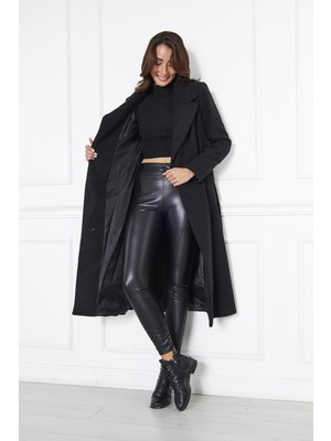 Comstar Kadın Kaşe Kaban Astarlı Kuşaklı