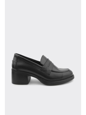 Derinet Hakiki Deri Bağcıksız Topuklu Casual Ayakkabı