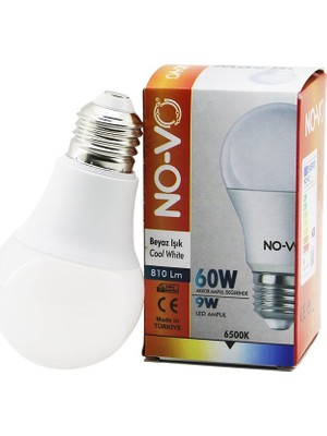 İlanib Ticaret No-Vo 9W=60W E27 Beyaz LED Ampul 6500K - 810LM (5567)