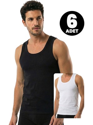 Öts 6'lı Erkek Atlet Likralı Esnek (%96 Pamuk - %4 Elastan)