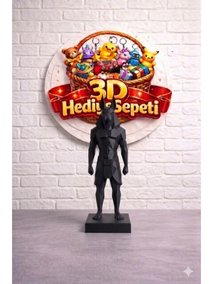 3D Hediye Sepeti Anubis Heykeli Siyah