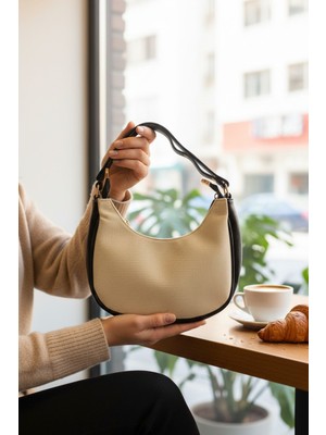 Enoch Kadın El ve Omuz Çantası Rugan Dokulu Minimalist Hobo Mini Çanta