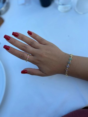 Roha Yüksek Kalite Paslanmaz Çelik Renkli Clover Bileklik/yüzük Set