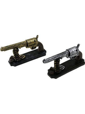 İlanib Ticaret Tabanca Vintage Dekoratif Biblo Renkli 27X12X7CM Reçine (5567)