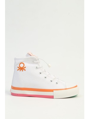 Benetton Beyaz Turuncu Çocuk Spor Ayakkabı