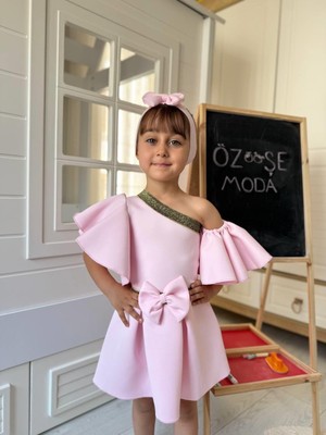 Özşe Moda Toz Pembe Ispanyol Kol Detay Scuba Ikili Takım
