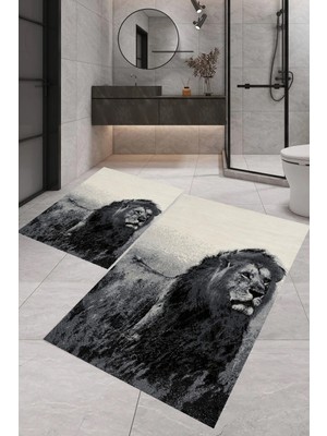 Rovigo Home Dijital Baskı  2'li Banyo Paspas  Takımı RVG5-1444  100X60+60X50 cm