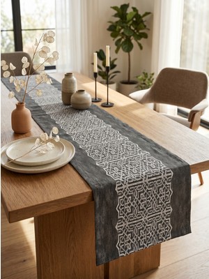 Ravello Home Zemin Üzerine Geometrik Desenli Şık Masa Runner