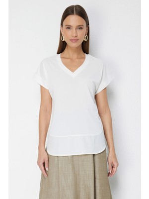 Eskişehir Mağazacılık 71475 Onteks Bluz V Yaka Kısa Kol