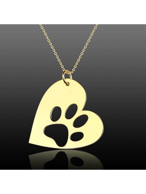 Kuyumcudükkanı Kuyumcudukkani  Kalp Içinde Köpeğimin Ayakları Aile Sevgi KOLYESI-35026-G