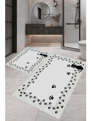 Eliana Home Dijital Baskı  2'li Banyo Paspas  Takımı RVG5-SM230  100X60+60X50 cm