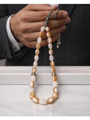 Arpa Kesim Doğal Taşlı Tesbih – El Yapımı Klasik Özel Tasarım