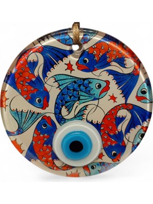 Hediyegeldi Mavi Balık Nazar Boncuğu Füzyon Cam 10 Çap 4 mm