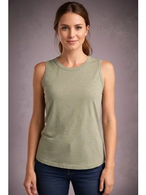 Amorluxe Flamlı Kumaş Sıfır Kolsuz Atlet Basic Spor Üst, Günlük ve Fitness Kullanımına Uygun - Mint Yeşili