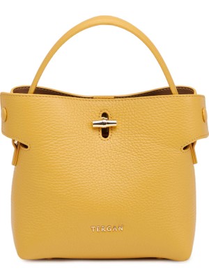 Tergan Sarı Hakiki Deri Kadın Omuz Çantası - S26Y1BC80489-H28