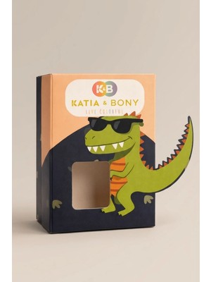 Katia & Bony 3D Dinozor Desenli Çocuk Hediye Kutusu Yeşil Kız Çocuk İçin Eğlenceli Tasarım