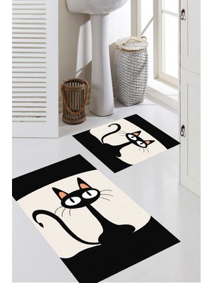 Rovigo Home Dijital Baskı  2'li Banyo Paspas  Takımı RVG5293  100X60+60X50 cm
