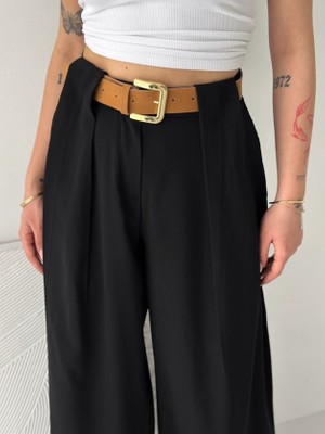 Amorluxe Kadın Pileli Kemerli Pantolon