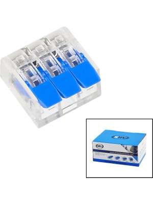 İlanib Ticaret 100 Adet 3 Lü 2x2.5 Kablo Geçmeli Mandallı Buat Klemensi (5567)