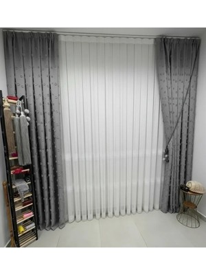 Nivemes Home Nivemeshome 2075 Melodi  Ekru  1/3 Pileli  Bambu Tül Perde