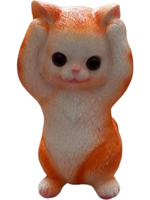Hediyegeldi Bilge Kedi Dekoratif Kedi Biblosu Sarı ( Kötülüğü Duyma )