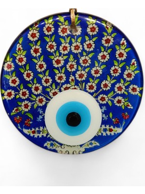 Hediyegeldi Mavi Çiçek Nazar Boncuğu Füzyon Cam 16 Çap 8 mm