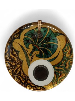 Hediyegeldi Gold Yeşil Karanfil Nazar Boncuğu Füzyon Cam 10 Çap 8 mm