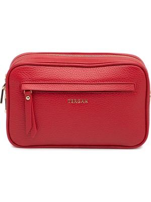 Tergan Kırmızı Hakiki Deri Kadın El Çantası - S26Y1BC80361-B68