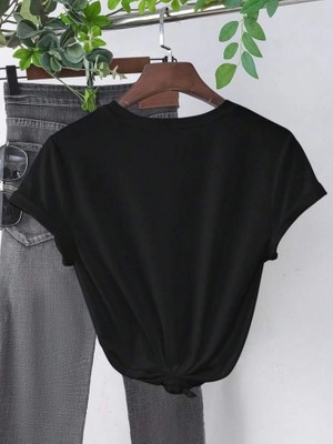 Amorluxe Baskılı T-Shirt - Siyah