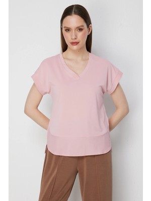 Eskişehir Mağazacılık 71475 Onteks Bluz V Yaka Kısa Kol