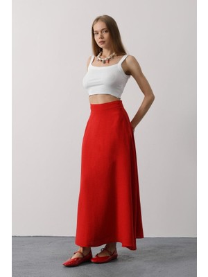 Amorluxe Keten Etek - Kırmızı