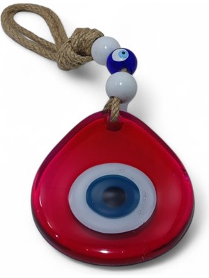 Hediyegeldi Damla Küçük Nazar Boncuğu Füzyon Cam Kırmızı (Transparan, 8 Mm)