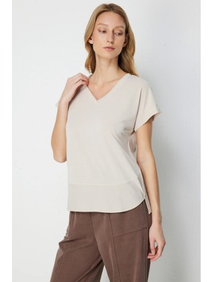 Eskişehir Mağazacılık 71475 Onteks Bluz V Yaka Kısa Kol