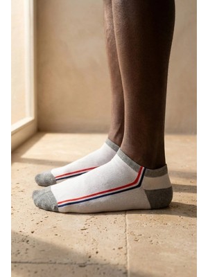 Bony Socks Erkek Kırmızı Renkli Şeritli Step Çorap