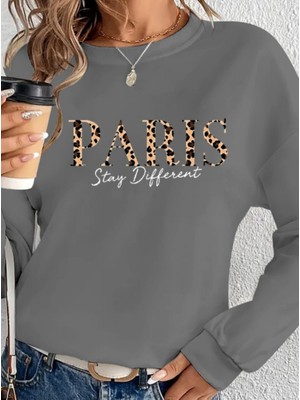 Amorluxe Kadın Uzun Kollu Bisiklet Yaka Desenli Viskon Iki Iplik Bluz