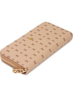 Tergan Kahverengi Print Kadın Cüzdan - S1CB00055823-T2E